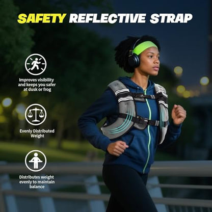 Weighted Vest Woman 6lb/8lb/12lb/16lb/20lb/25lb/30lb Weight Vest for Women Men Body Weight Vests for Walking Strength Training Running Workout Jogging Fitness