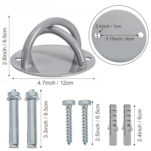 2 Pack Wall Mount Bracket for Suspension Straps, Ceiling Anchor Mount for Rings, Body Weight Strength Training Systems, Yoga Swings, Boxing Equipment
