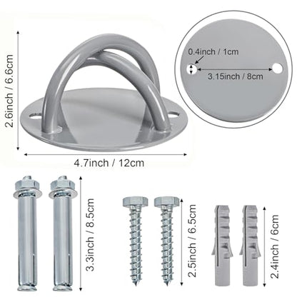 2 Pack Wall Mount Bracket for Suspension Straps, Ceiling Anchor Mount for Rings, Body Weight Strength Training Systems, Yoga Swings, Boxing Equipment