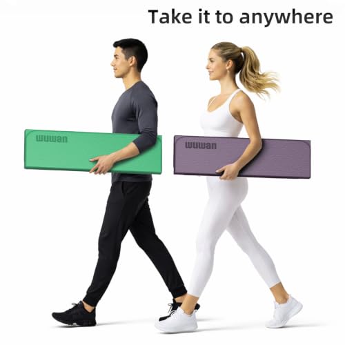 Yoga Mat Thick 10mm, Foldable Yoga Mat 75 x 26 x 0.4 Inches - color: Green