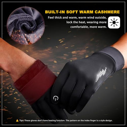 SIMARI Winter Gloves for Women Men - Cold Weather Thermal Touch Screen Ski Snow Glove Liners, Non-Slip Palm & Warm Fleece Lined, for Running Cycling Driving Hiking Walking Sports Outdoor Texting Work
