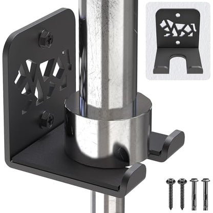 Kipika Versatile Wall Mounted Barbell Holder with Hooks Storage Rack for Barbell Bars Holds Under 33mm Bar Size and Fitness Accessories Space-Efficient Gym Organization for Home & Commercial Use