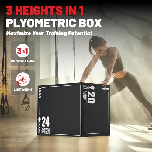 papababe 3-in-1 Jump Box, Anti-Slip, High-Density Foam - style: 20 x 24 x 30 inch (16 lb)-White