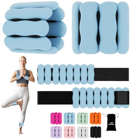 Ankle Weights Wrist Weight for Women Men, Set of 2, 1 lb/2 lb Each - color: Light Blue, size: 1lb each weight (2lbs Pair)