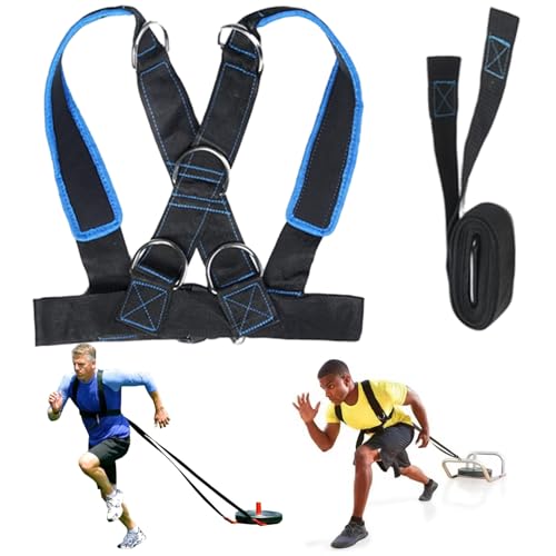 Sled Harness Adjustable Heavy Duty Reinforced Pull up Belt for Resistance Training, Enhancing Leg, Calf, Back, Chest, Shoulder Weighted Belt Sled Pulling