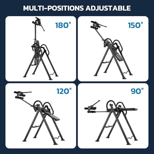 YOLEO Gravity Inversion Table for Back Pain Relief 2026 New Inversion Table w/Lumbar Support Easy to Assemble Back Stretcher Machine 300 lbs