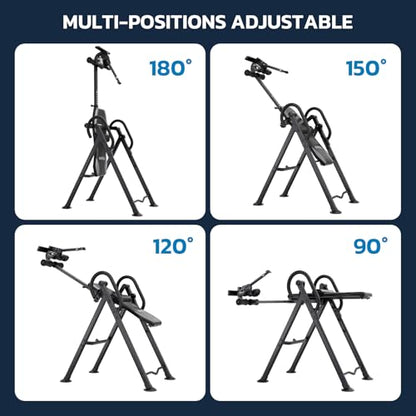 YOLEO Gravity Inversion Table for Back Pain Relief 2026 New Inversion Table w/Lumbar Support Easy to Assemble Back Stretcher Machine 300 lbs