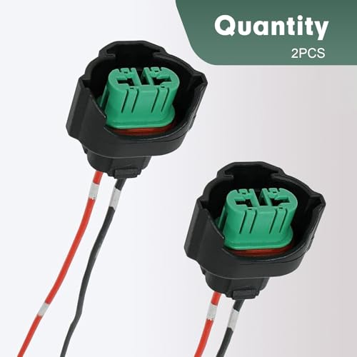 2PCS H11 H8 881 Female Adapters Wiring Harness Sockets, Car Light Wiring Harness Pigtail Connector, Vehicle Lighting Modification Accessories, Universal for Most Cars (Black)