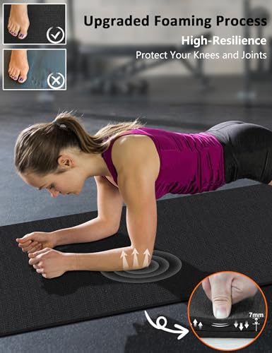 Large Exercise Mat 8'x5'|12'x6'|6'x4'|6'x2' Workout Mat for Home Gym Mats Exercise Heavy Duty Gym Flooring Fitness Mat Large Yoga Mat Cardio Mat for Weightlifting, Jump Rope, MMA, Shoe-Friendly