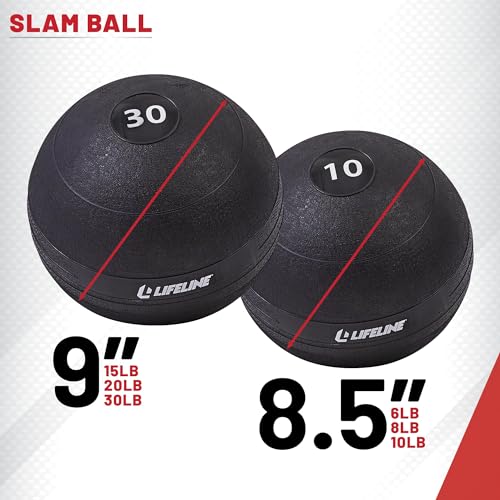 Lifeline Fitness Weighted Slam Ball - Easy to Grip Slam Ball for Home Gym and HIIT Workouts