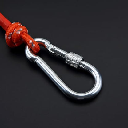 5/16 in x 32 ft Anchor Rope with Hook, Floating, Reflective Orange, for Marine, Boat, Kayak, Fishing, Mooring, Camping - size: 5/16" x 32'