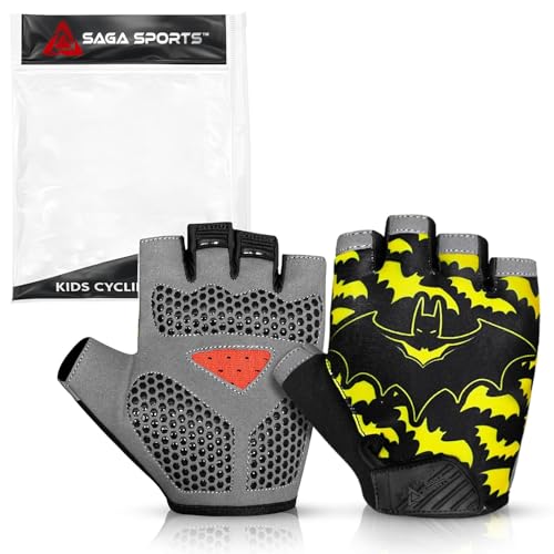 Half Finger Kids Cycling Gloves, Non-Slip Kids Bike Gloves - color: Black, size: Small [4 - 6]