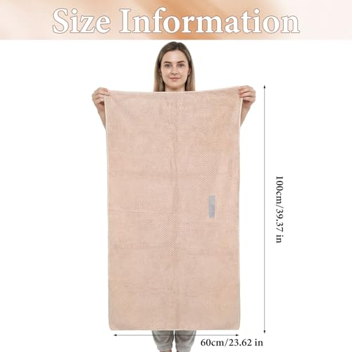 Microfiber Hair Towel Wrap for Women Extra Large Hair Turban Anti-Frizz Hair Drying Towel with Elastic Band for Curly Long Thick for Hair Bath Gym Travel Spa