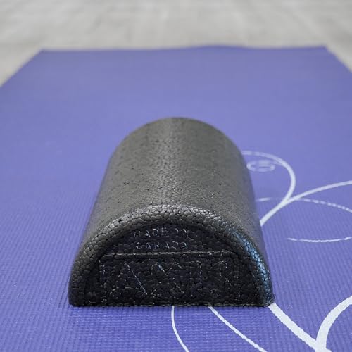 OPTP AXIS Firm Density Foam Roller – Half-Round, Black, 12" X 3" - color: Black - 12" X 3" Half-round