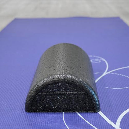 OPTP AXIS Firm Density Foam Roller – Half-Round, Black, 12" X 3" - color: Black - 12" X 3" Half-round