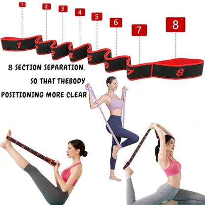（2Pcs） Numbered Resistance Bands for Glutes & Yoga, Adjustable Pull Rope for Full Body Workout, Arm Leg Exercise Equipment for Home Gym Training(Red&Purple