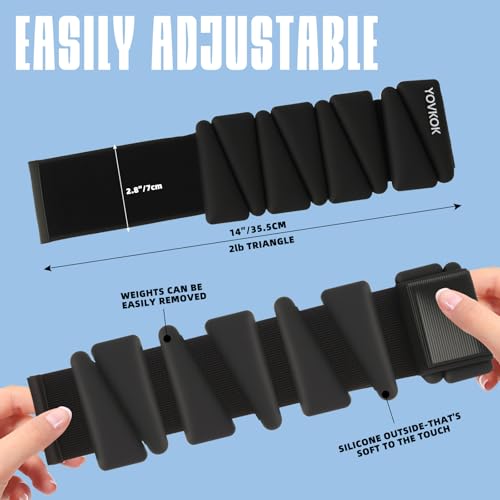 YOVKOK Ankle Weights for Women, 4 LBS Pair 2LB Each - color: Black