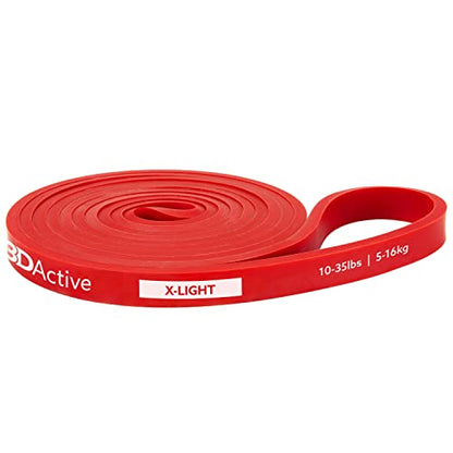 3DActive Pull Up Assist Band - Resistance Band for Strength Training, Powerlifting, Body Stretching, Crossfit - Exercise Guide Included.