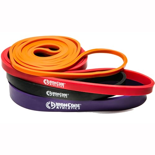 Pull Up Assistance Bands - Commercial Gym Quality 41" Loop Exercise Pull-Up Bands - 4 Different Resistance Levels to Choose from - color: 4 Pack Orange/Red/Black/Purple - 5-80 lb