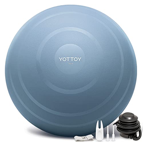 YOTTOY Anti-Burst Exercise Ball for Working Out, Yoga & Pregnancy, Extra Thick Workout Ball for Physical Therapy & Fitness - color: blue, size: 30IN/68-75cm