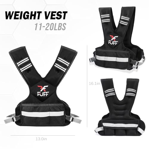 FUFF Weighted Vest Woman, 4-10/11-20/20-32 Lb Adjustable Weight Vest for Women Men, Female Strength Training Body Vest for Walking Exercise Running Workout