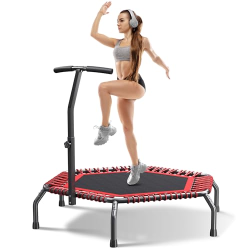 40"/48" Rebounder Trampoline for Adults with Bungee Cords, Exercise Rebounder for Adults Indoor/Outdoor Workout, Max Load 450/550 LBS