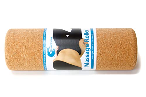 Travel Size Cork Massage Muscle Roller Natural Eco-Friendly NO Foam Roller (12 Inch)