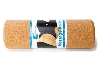 Travel Size Cork Massage Muscle Roller Natural Eco-Friendly NO Foam Roller (12 Inch)