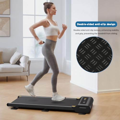 6PCS Treadmill Mat Pads with Storage Bag,4" x 4" Double-Sided Non-Slip Exercise Equipment Mat,High Density Silicone Anti-Vibration Pads for Treadmill, Walking Pad, Exercise Bike