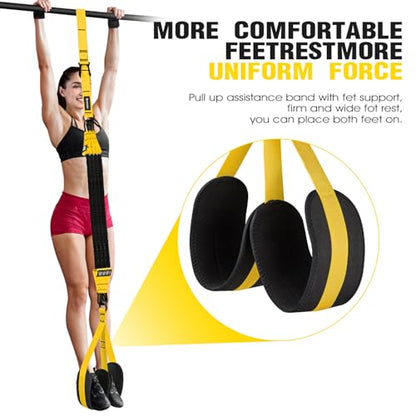 Pull Up Assistance Bands, Resistance Bands for Pull Up Bar Workout, Adjustable Heavy Duty Pull Up Assist Equipment with 4 Assistance Bands, Home Gym Fitness Exercise Strength Training