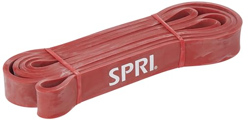SPRI Superbands - Resistance Band for Assisted Pull-ups, Core Fitness, and Strength Training Resistance Exercises - Versatile Tool for Flexibility, Stamina, and Balance - 1", Red