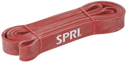 SPRI Superbands - Resistance Band for Assisted Pull-ups, Core Fitness, and Strength Training Resistance Exercises - Versatile Tool for Flexibility, Stamina, and Balance - 1", Red