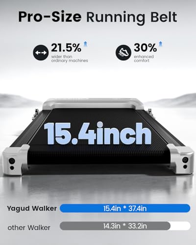 Yagud Walking Pad, Walking Pad Treadmill for Home Office, Portable Under Desk Treadmill with Remote Control and LED Display, Walking Jogging Running Machine