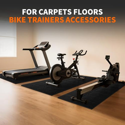 Exercise Bike Mat, Compatible with Peloton Bikes, 63"x30", Bike Trainer Mats, Mat for Indoor Stationary Spin Bikes Treadmill Walking Pad on Hardwood Floor Carpet Protector