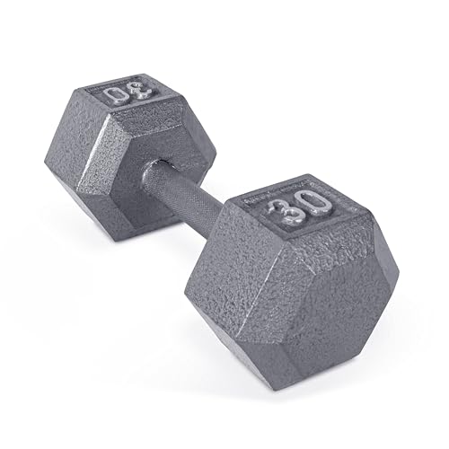 CAP Barbell Cast Iron Hex Dumbbell | Multiple Options - color: Gray, Single, size: 30 lb