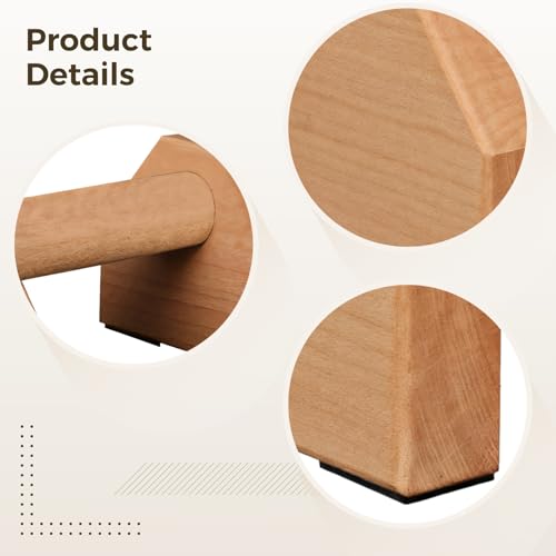 2 PCS Wooden Push Up Stands, Beech Wood Push Up Bars with Ergonomic Grip, Anti-Slip Base, Supports 660 lbs for Gymnastics and Yoga