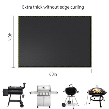 40x60 Inch Under Grill Mat for Outdoor Grill Deck Patio Protector Extra Large Silicone Fireproof Waterproof Oil-Proof Fire Pit Matt BBQ Barbecue Pad - style: 40''x60''