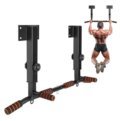 Pull Up Bar Wall Mounted: Wall Adjustable Joist Mount Pull Up Bar & Chin Up Bar for Home Gym Workout Strength Training Equipment
