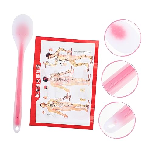 Silicone Meridian Pat Massage Tool Extended Body Care for Muscle Relaxation and Acupoint Grade Material Portable Whole Body Patting Stick with Meridian Chart