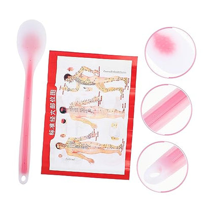 Silicone Meridian Pat Massage Tool Extended Body Care for Muscle Relaxation and Acupoint Grade Material Portable Whole Body Patting Stick with Meridian Chart