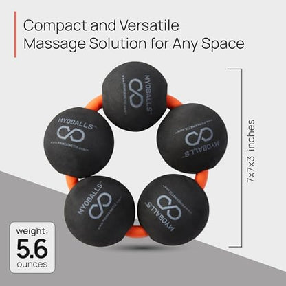PRIMEKINETIX MyoBalls Foam Roller - Foam Rollers for Muscles, Enhanced Mobility, Deep Tissue & Full Body Massage, Trigger Point Therapy, for Athletes & Active Lifestyles, 1 Set of 5 Balls, Black