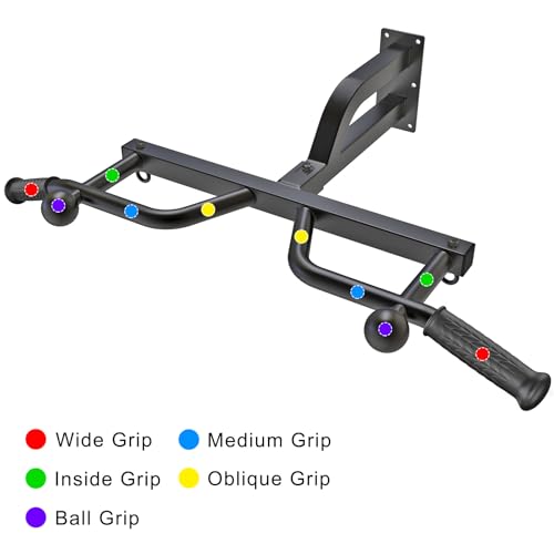 Kipika 48" Ceiling Mounted Pull Up Bar, Heavy Duty Multi-Grip Chin Up Bar,Mounted Pullup Bar, Adjustable Height, Pull Up Bands for Chin Ups & Body Stretching, Ideal for Home Gym and Strength Training - color: A: Pull-up Bar