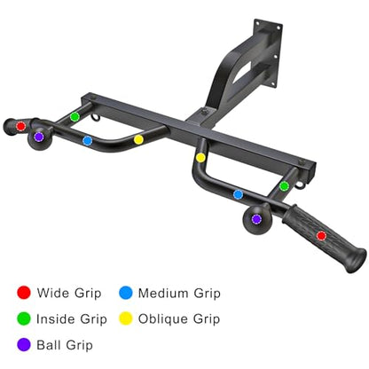 Kipika 48" Ceiling Mounted Pull Up Bar, Heavy Duty Multi-Grip Chin Up Bar,Mounted Pullup Bar, Adjustable Height, Pull Up Bands for Chin Ups & Body Stretching, Ideal for Home Gym and Strength Training - color: A: Pull-up Bar