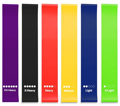 Resistance Bands Set, 6-Level Multi-Colored Exercise Bands for Home & Gym Workouts, Full Body, Leg & Glute Training