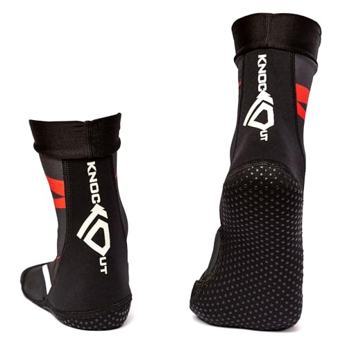 Grip Socks for Wrestling, BJJ & MMA, Closed-Toe Non-Slip Socks with Rubber Sole for Mats, Yoga, Home, Hospital - size: 8-9