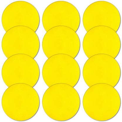 Poly Spot Markers 4inch/9 inch Non-Slip Rubber Agility Markers Flat Field Cones Floor Dots for Football, Soccer, Basketball Training Markers, School Activities, Exercise Drills, Social Distancing - style: 9inch 12Pcs(Yellow)