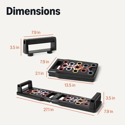Amazon Basics Push Up Board, Black, 24-in-1 – Multi-Position Training System for Upper Body Strength & Muscle Building – Portable Home Gym Equipment