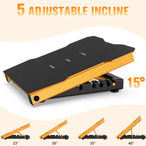 Steel Slant Board Calf Stretcher, 600 Lbs Weight Capacity 5-Level Adjustable Incline Board Squat Wedge Achilles Ankle Stretcher Non-Slip Surface for Squat, Fitness, Physical Therapy