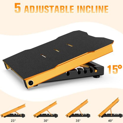 Steel Slant Board Calf Stretcher, 600 Lbs Weight Capacity 5-Level Adjustable Incline Board Squat Wedge Achilles Ankle Stretcher Non-Slip Surface for Squat, Fitness, Physical Therapy