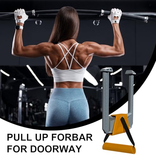 Doorway Pull Up Bars Portable Compact No Drilling Required Comfortable - color: Gray